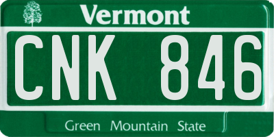 VT license plate CNK846