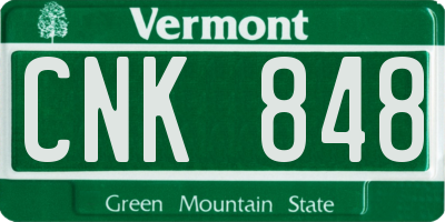 VT license plate CNK848