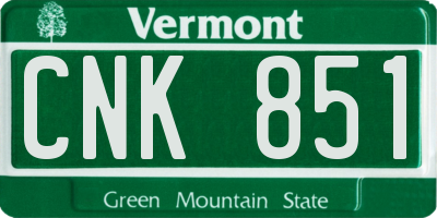 VT license plate CNK851