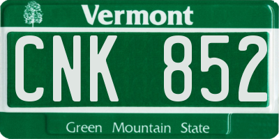 VT license plate CNK852