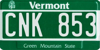 VT license plate CNK853
