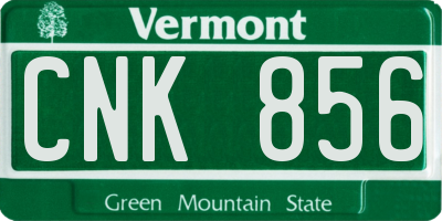 VT license plate CNK856