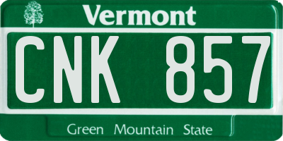 VT license plate CNK857