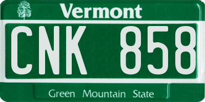 VT license plate CNK858