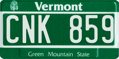 VT license plate CNK859