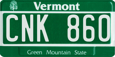 VT license plate CNK860
