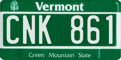 VT license plate CNK861