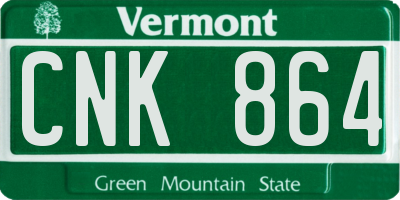 VT license plate CNK864