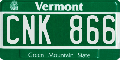 VT license plate CNK866