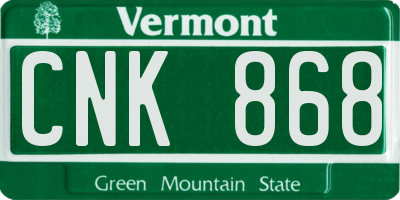 VT license plate CNK868