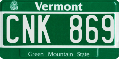 VT license plate CNK869