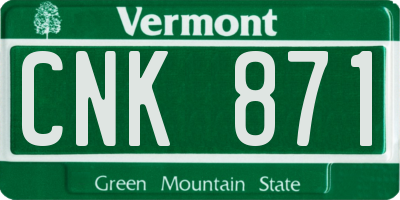 VT license plate CNK871