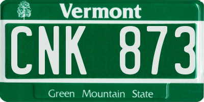 VT license plate CNK873