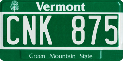 VT license plate CNK875