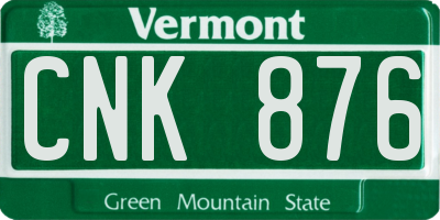 VT license plate CNK876