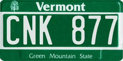 VT license plate CNK877