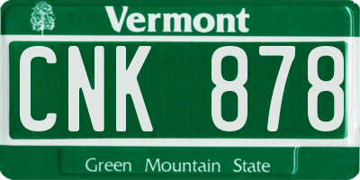 VT license plate CNK878