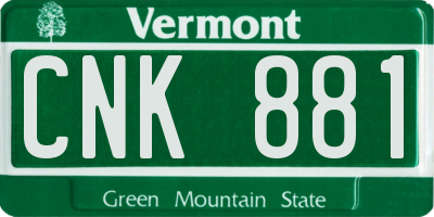VT license plate CNK881