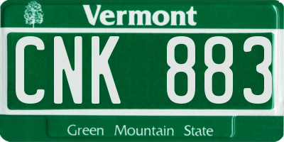 VT license plate CNK883