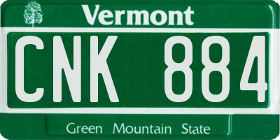 VT license plate CNK884