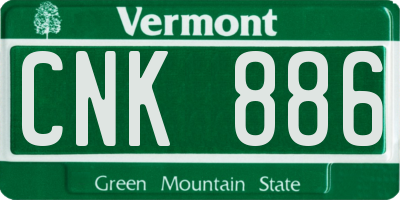 VT license plate CNK886