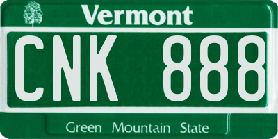 VT license plate CNK888