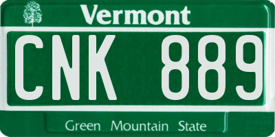 VT license plate CNK889
