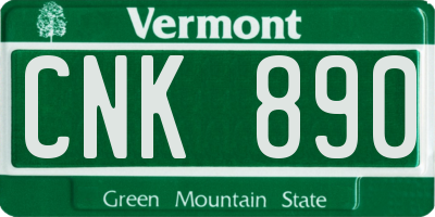 VT license plate CNK890