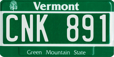 VT license plate CNK891