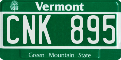 VT license plate CNK895