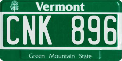 VT license plate CNK896