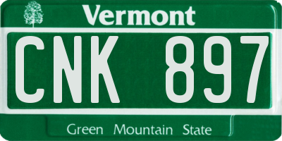VT license plate CNK897