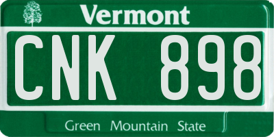 VT license plate CNK898