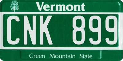 VT license plate CNK899