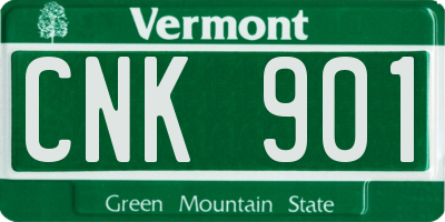 VT license plate CNK901