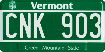 VT license plate CNK903