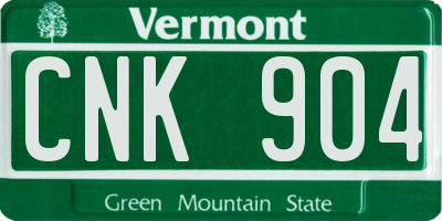 VT license plate CNK904