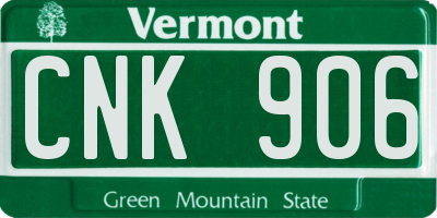 VT license plate CNK906