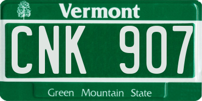 VT license plate CNK907