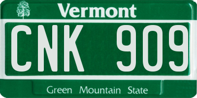 VT license plate CNK909