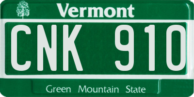 VT license plate CNK910