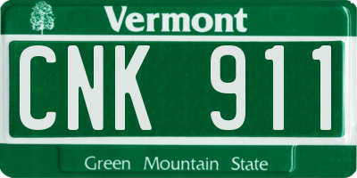 VT license plate CNK911