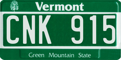 VT license plate CNK915