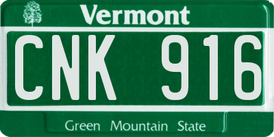 VT license plate CNK916