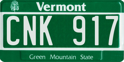 VT license plate CNK917