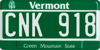 VT license plate CNK918