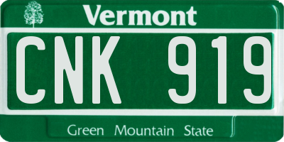 VT license plate CNK919