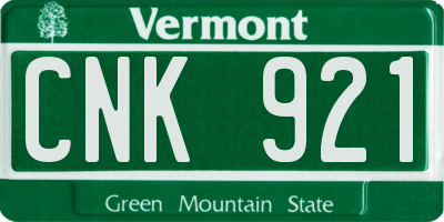VT license plate CNK921