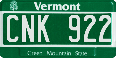 VT license plate CNK922
