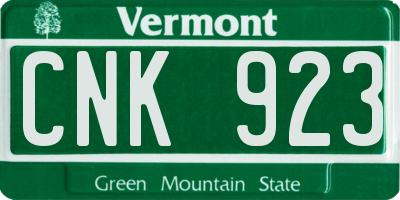 VT license plate CNK923
